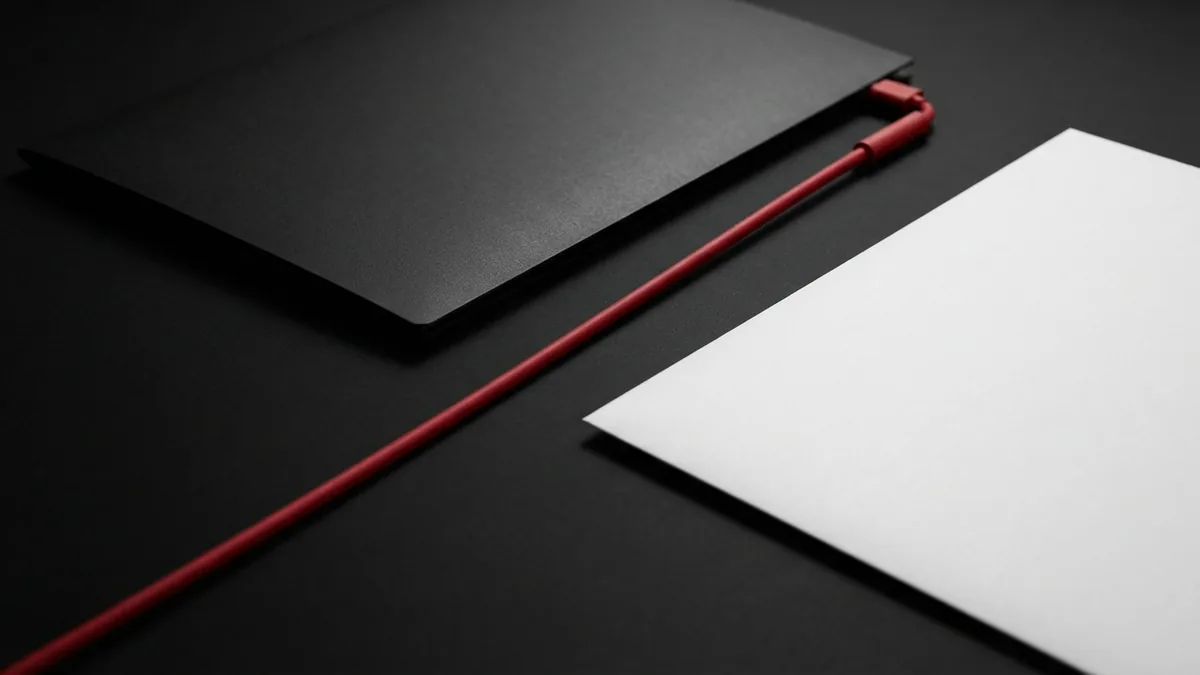 Attaching a file to page content Crimson cable linking a graphite folder with a clean white document sleeve