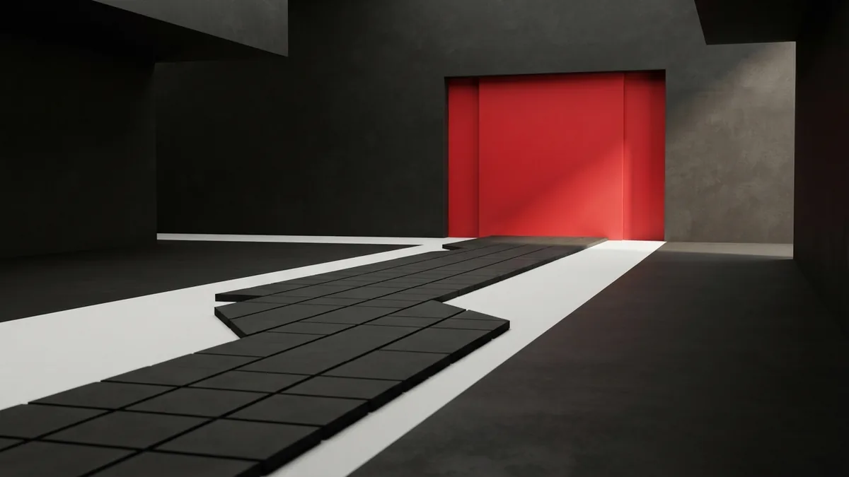 Guide visitors to the new site Graphite pathway leading to a crimson red gateway represents website URL redirects