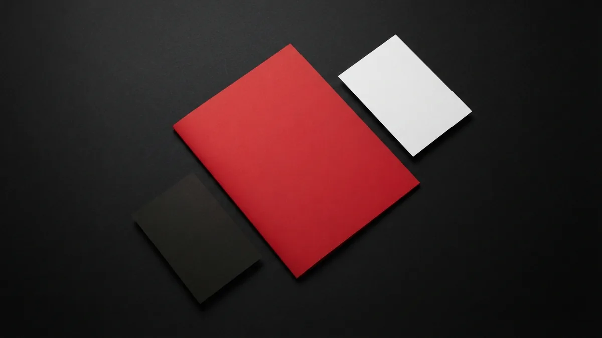 Different ways to set text apart Crimson folder and blank cards arranged at different offsets to represent WordPress indent methods