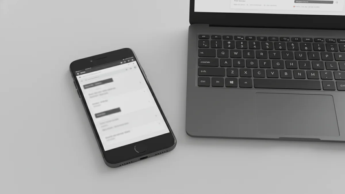Browsing from a laptop and phone to reach the WordPress login page