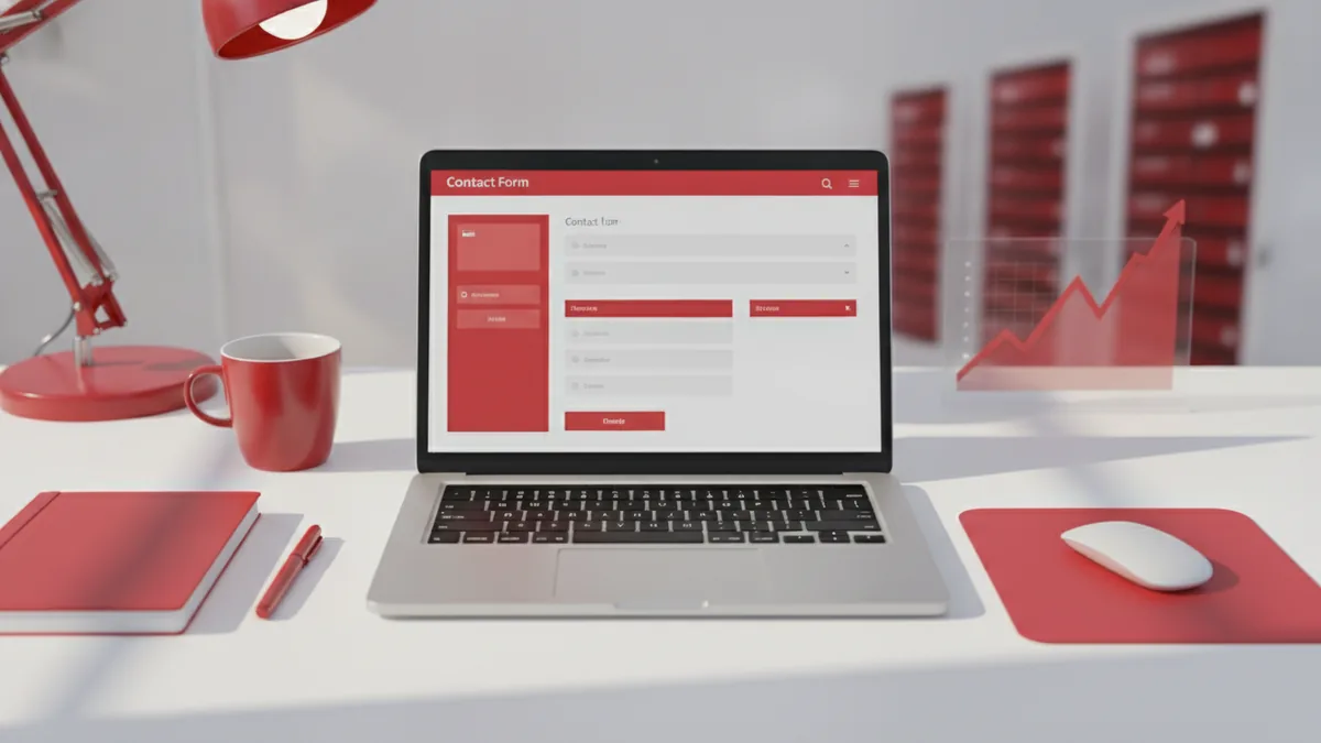 A focused workspace setup for building contact and signup forms