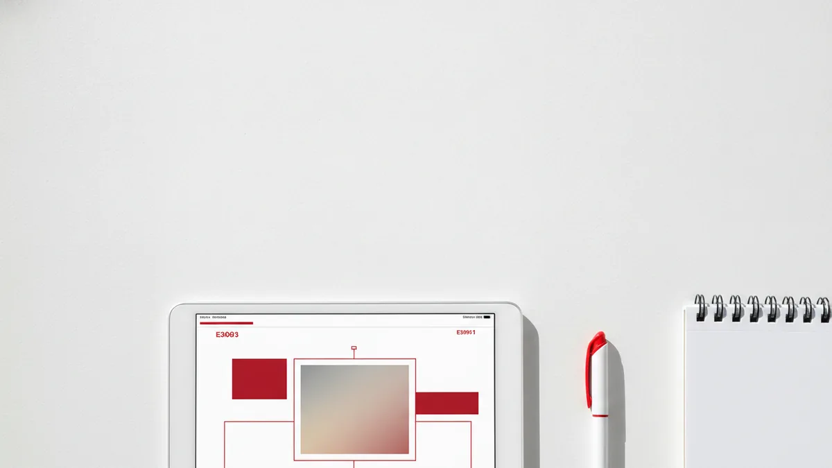 Insert in the editor Tablet showing a content section ready for an image block placement