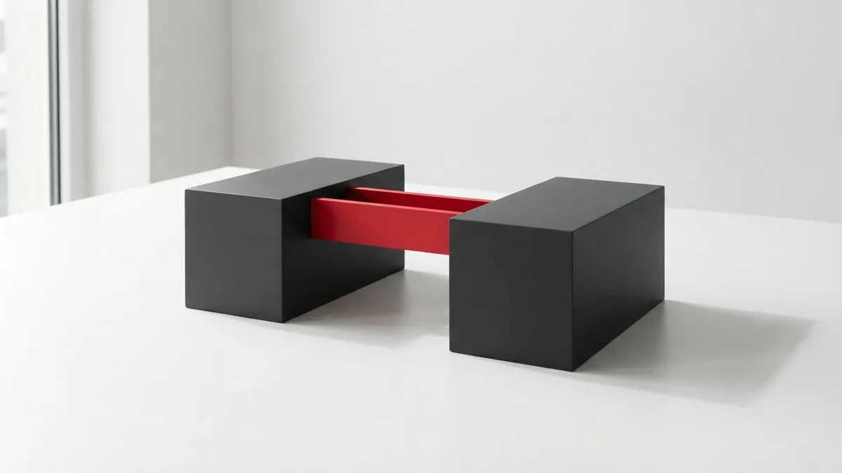 Crimson bridge between graphite blocks representing redirects from old URLs to new ones