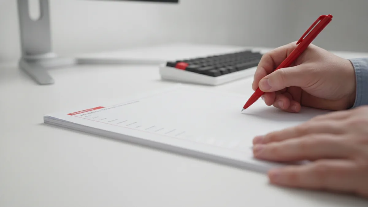 Pick a domain you can remember Domain name brainstorming with handwritten branding ideas near a laptop.