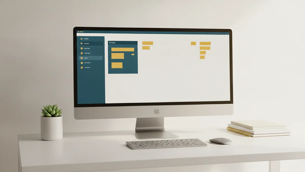 Block-based WordPress menu setup with nested navigation links shown on a desktop workspace