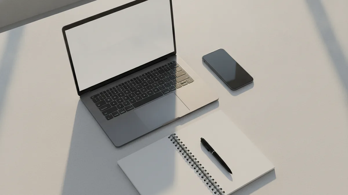 Desk setup for creating and editing pages in WordPress