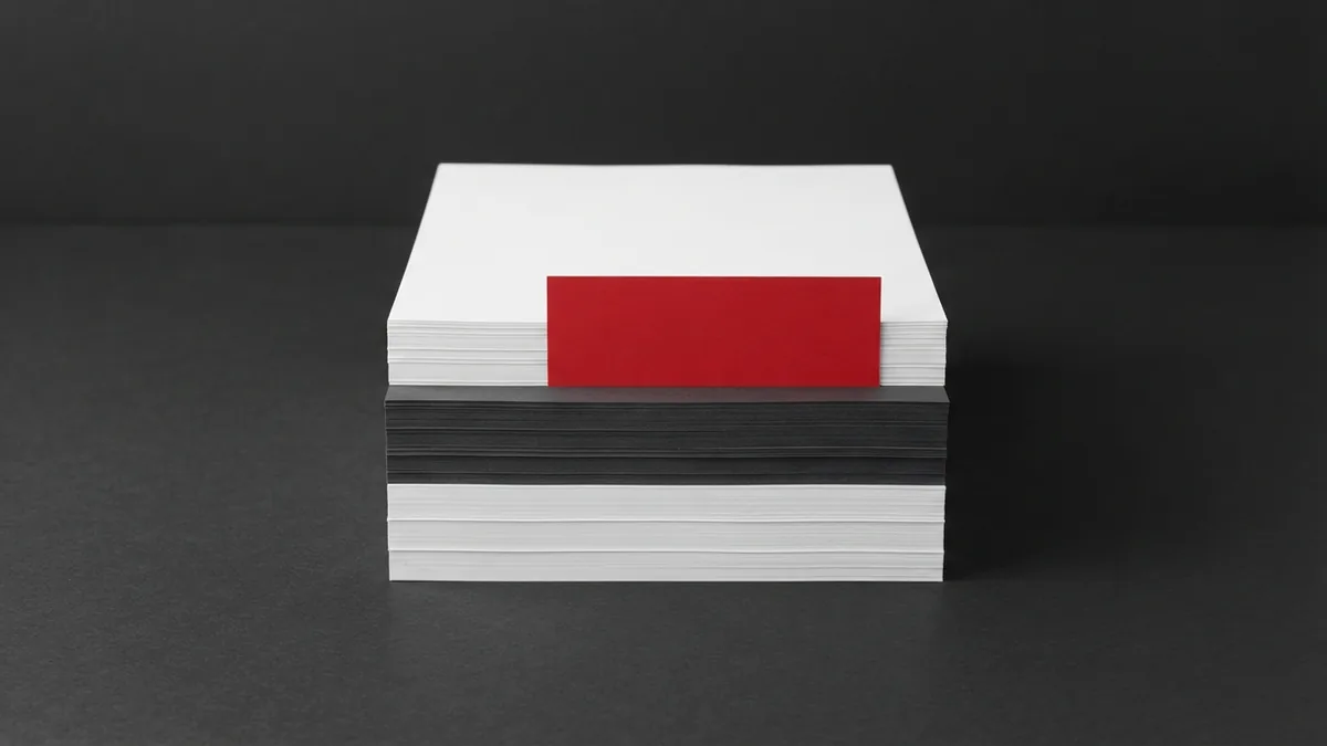 Organized WordPress page structure Layered white and graphite page forms with a red divider showing clear content organization