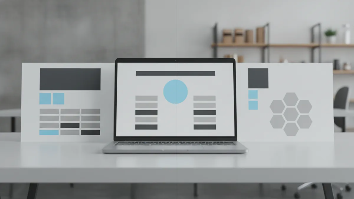 Different website layout tiles representing common WordPress site types