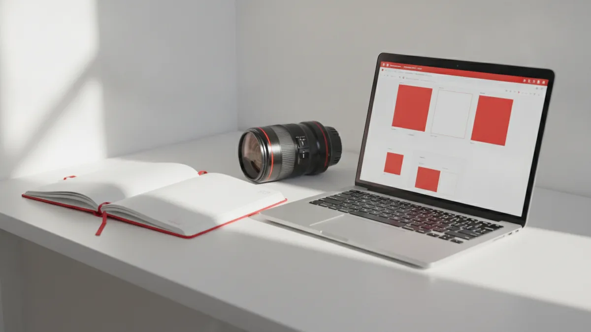Publishing on WordPress A creator’s workspace symbolizing writing on a web publishing platform