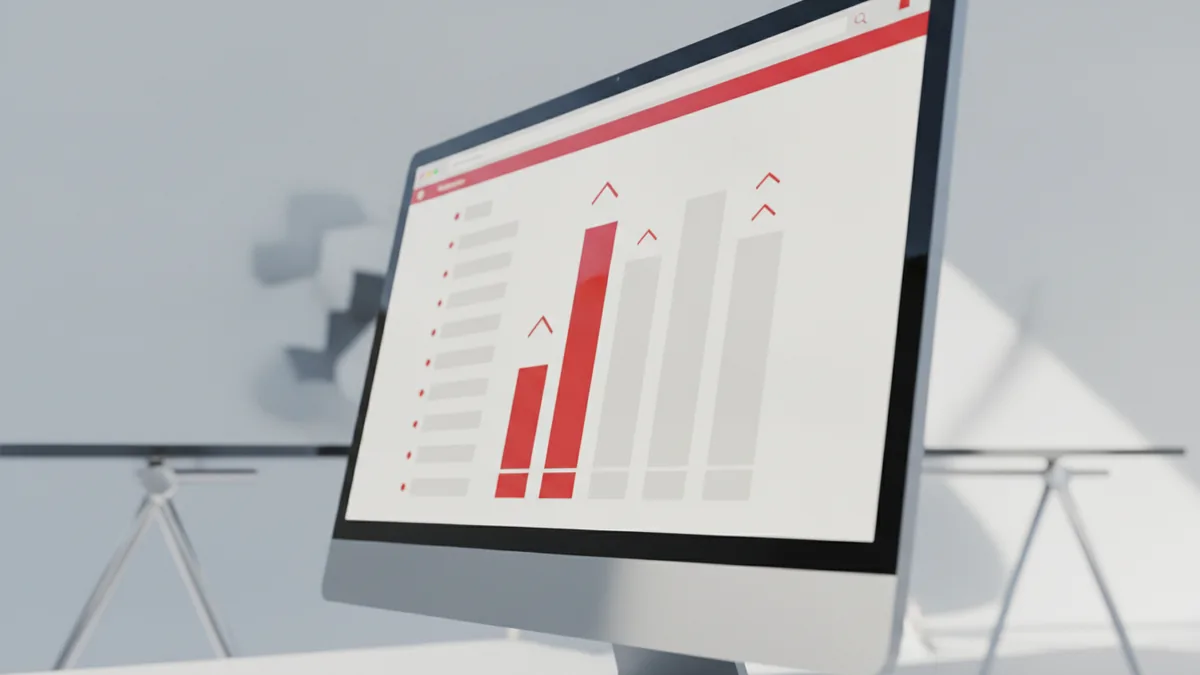Search results on a monitor symbolizing SEO visibility and rankings.